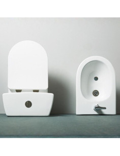 Combo Inodoro Largo Mochila y Bidet Monoagujero Nilo 2
